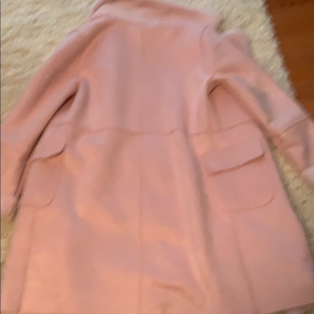 Pink shearling and suede coat